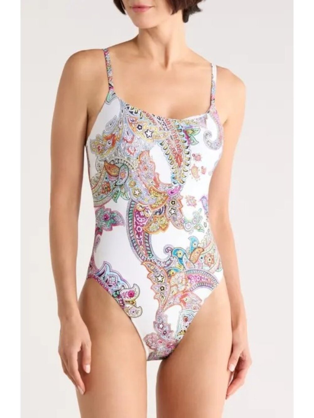 L'Agence Remi Bright Paisley one-piece swimsuit size XL